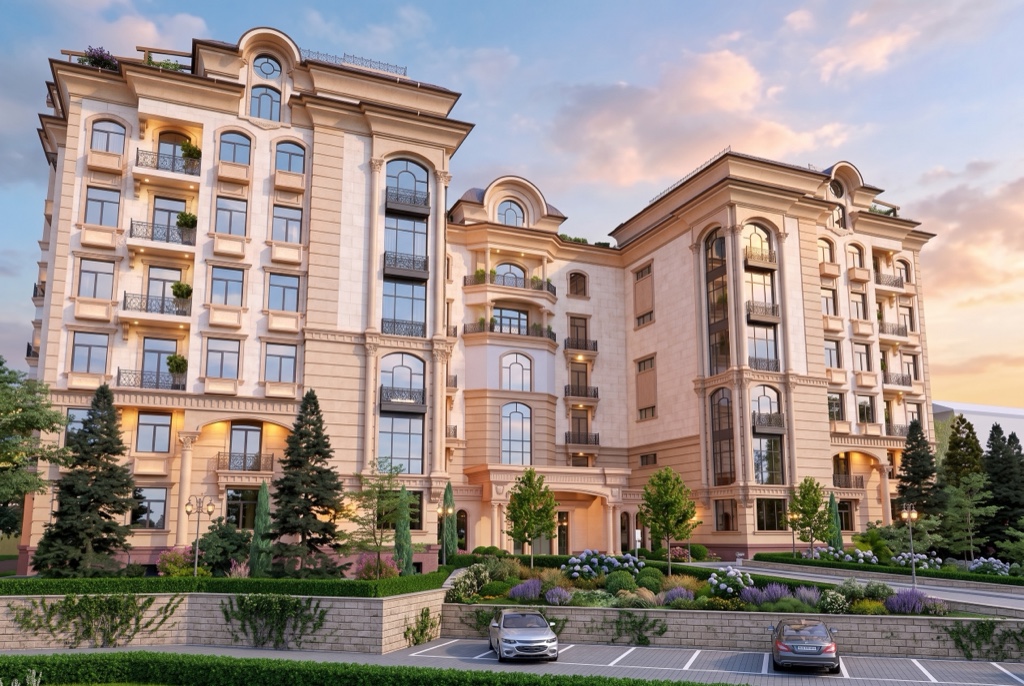 Toshkentdagi Grand Akkurgan Resident TJM — Fasad