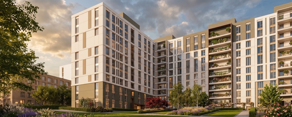 Toshkentdagi Harakat Residence TJM — Fasad